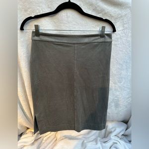 Loft pencil skirt.  Gray faux‎ suede.  Size 4 petite
